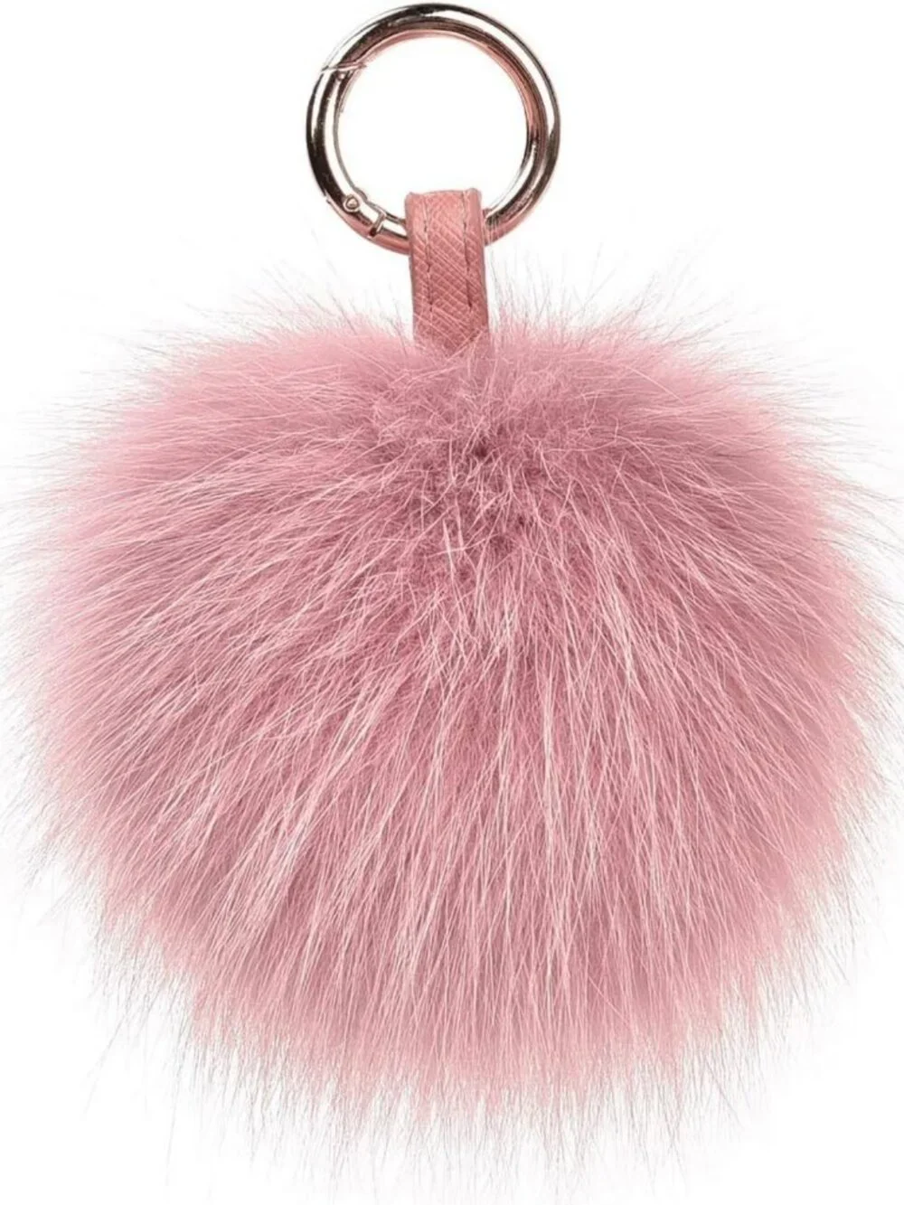 Fluffy Real Fox Fur Pompom Keychain | Large Furry Bag Charm Accessory